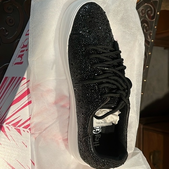 NWT corkys chunky heeled sneakers, rhinestone black - Picture 1 of 9